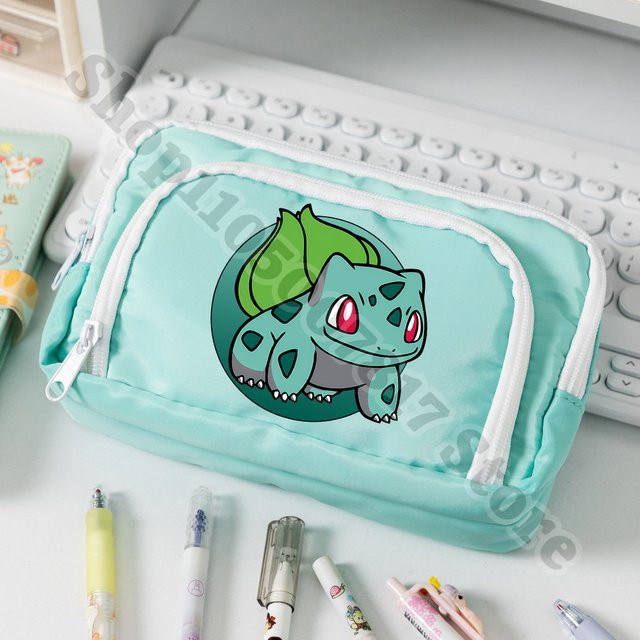 TAKARA TOMY Anime Federmäppchen Squirtle und Bulbasaur in Blau aus Polyester - Bild 1