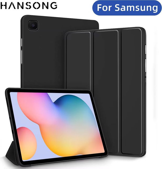 Samsung Silikonhülle mit Auto Sleep Wake Funktion für Galaxy Tab S9 S8 S7 S6 Lite Tab A9 A8 A7 Plus FE in Grün und Lila - Bild 1