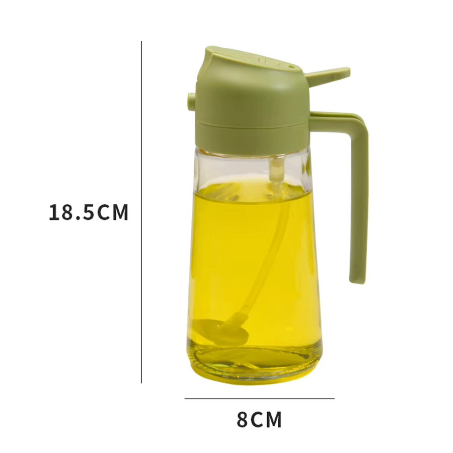 Aihogard 2-in-1 Ölsprühflasche aus Glas mit Ausgießer, grün, 450 ml und 60 ml - Bild 2