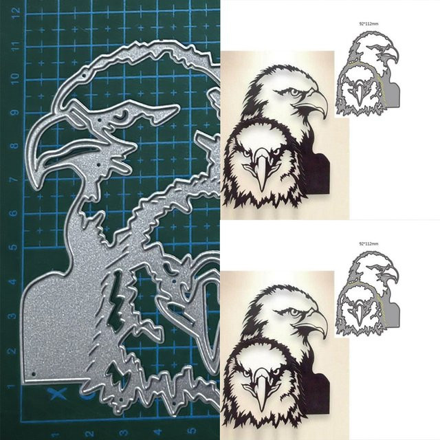 Metall Stanzform Adler für Papierhandwerk und Sammelalben in Silber - Bild 1
