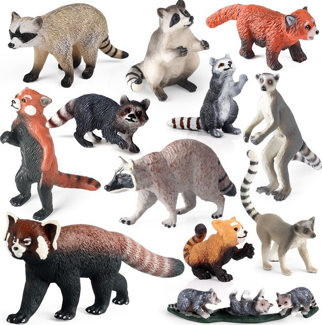 Oenux Wilde Figuren Panda Waschbär Lemur, Actionfiguren, Tiere - Bild 1