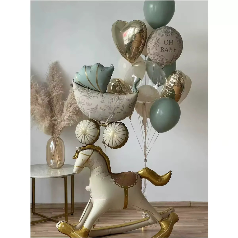 FEMAILY Aluminiumfolien-Ballons mit Schmetterlings- und Blumen-Motiv in Weiß für Baby-Geburtstage und Geschlechterenthüllungspartys - Bild 2