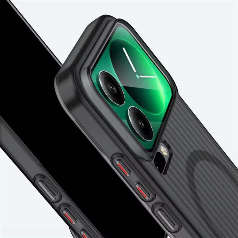 Transparente MagSafe Handyhülle mit mattem Gepäckstreifen-Design für Xiaomi 17 Pro Max und Xiaomi 17 Pro 5G, stoßfeste Schutzhülle in Weiß - Bild 5