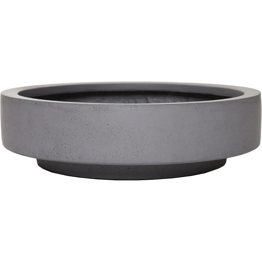 Vivanno Pflanzschale Escada Low aus Fiberglas in Betongrau, B/T/H: 37 x 37 x 10 cm - Bild 2