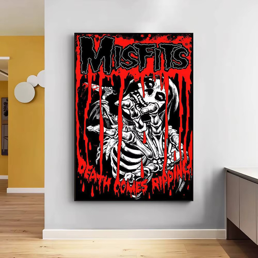 Misfits Horror Punk Rock Wandaufkleber Retro Motiv in Mehrfarbig als selbstklebender Wanddekor für Wohnzimmer und Bar - Bild 4
