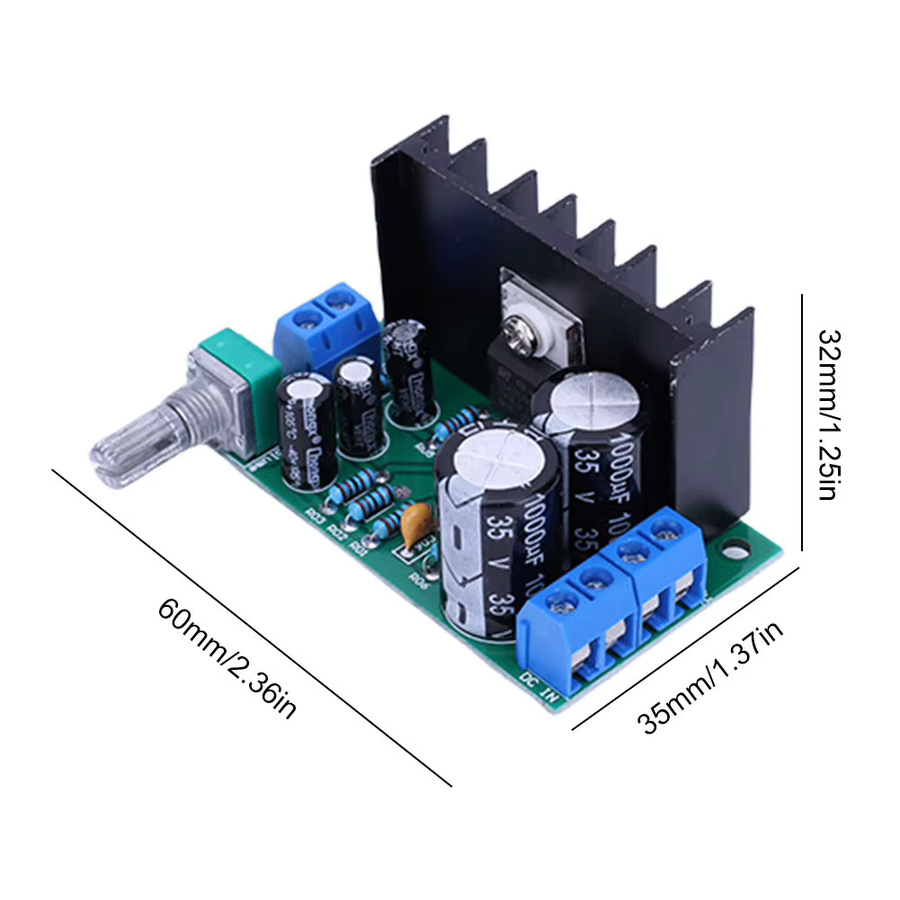 VKTECH TDA2050 Mono Audio-Leistungsverstärkerplatine 1-Kanal Audio-Verstärkermodul 10-100W DC/AC 12-24V - Bild 3