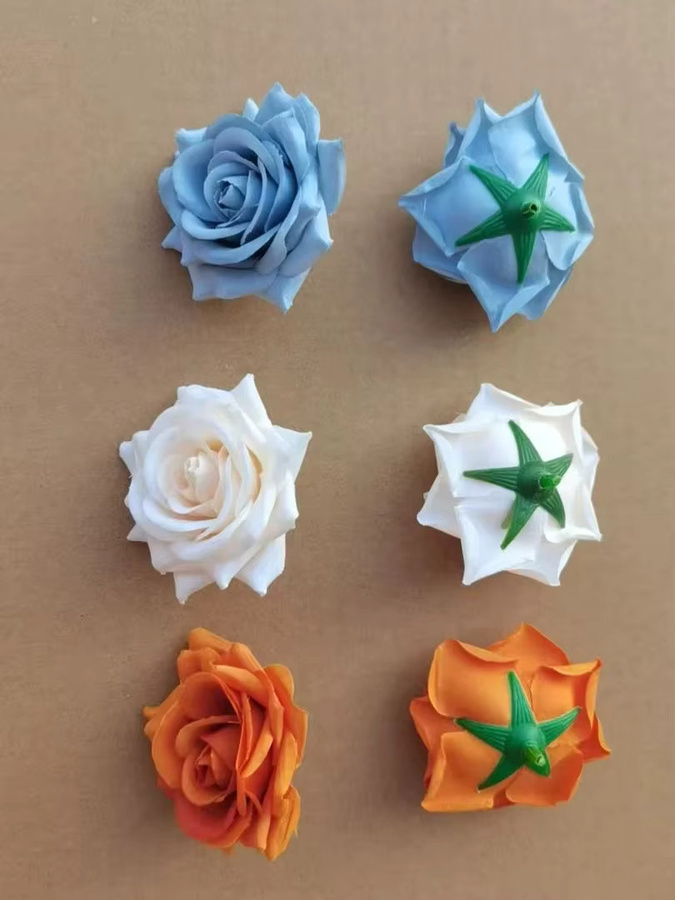 10 Stück Künstliche Rosenblüten aus Textil in Grün, Durchmesser: 6 cm, ideal für DIY-Geschenkboxen, Scrapbook und Hochzeitsdekorationen - Bild 2