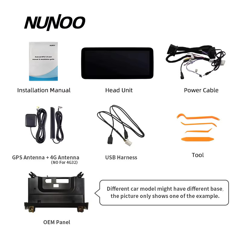 Nunoo Android 14 Multimedia-Navigationssystem für Mercedes Benz C Klasse W205 mit Wireless CarPlay, Android Auto, GPS, WiFi und DSP in Schwarz - Bild 4