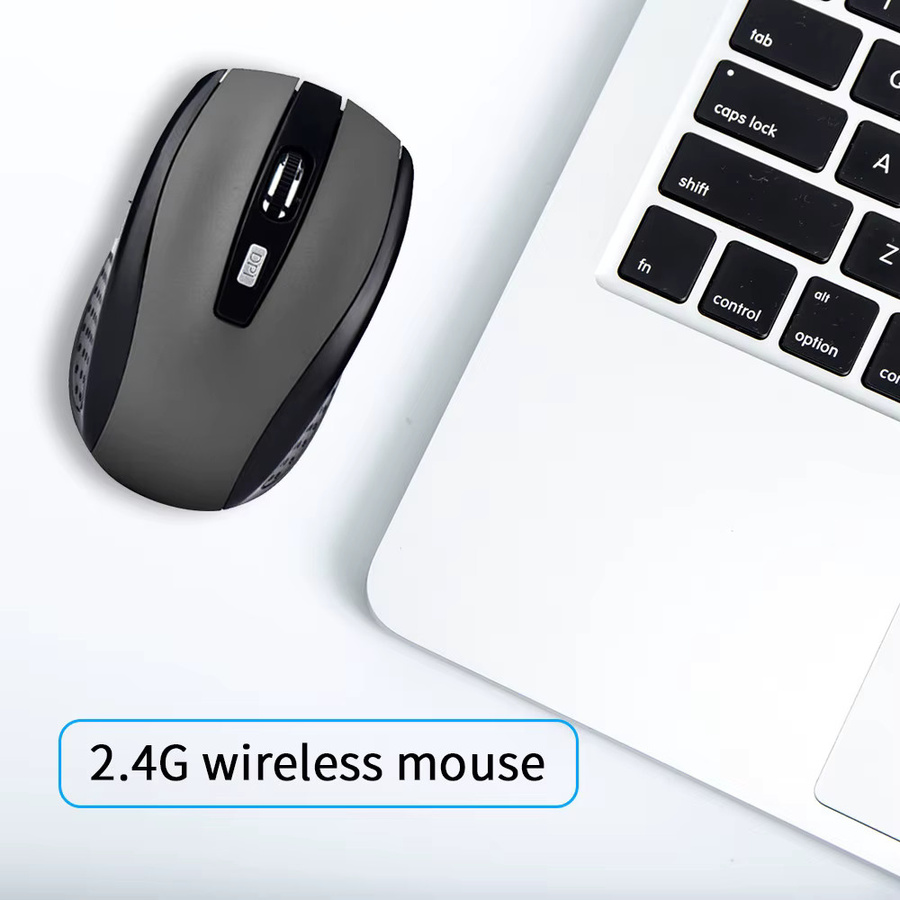 Kebidumei 2,4G Drahtlose Gaming Maus mit 6D Optik, geräuschlos und schlank, DPI 1600, in Schwarz oder Grau - Bild 3