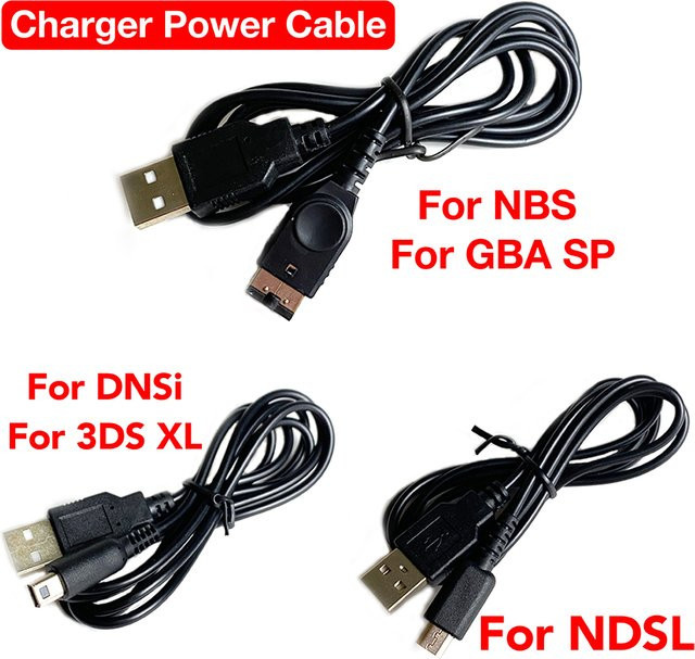 USB Ladekabel für Nintendo DS Lite, NDSi, 3DS und 3DS XL in Schwarz - Bild 1