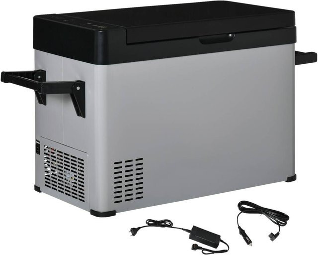 Outsunny Kühlbox aus Glas, Edelstahl und Polypropylen in Schwarz und Grau, B/H/L: 36 x 75 x 49,5 cm - Bild 1