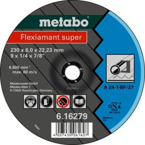Metabo Schruppscheibe gekröpft für Stahl, 10 Stück, Durchmesser: 230 mm, Dicke: 6 mm, Bohrungs-Ø: 22,23 mm - Bild 1