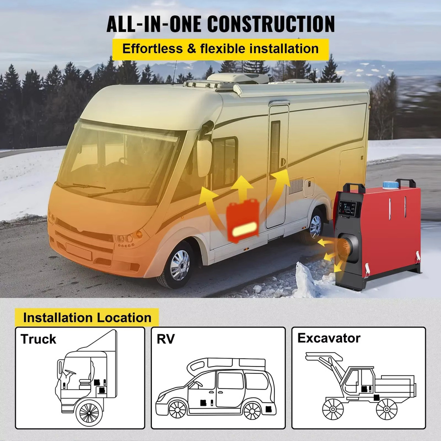 SIHAO Diesel-Luftheizung 5/8KW 12V Standheizung mit Fernbedienung und Einzelauslass in Blau - Bild 6