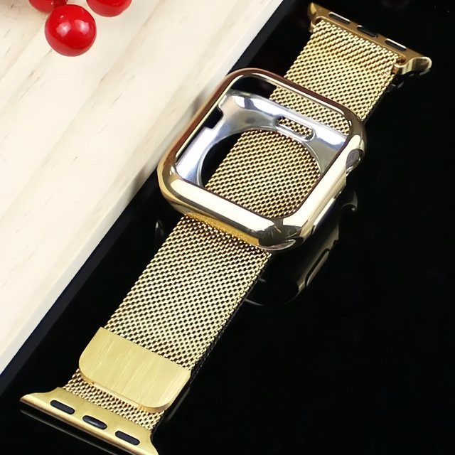 JBAILI Uhrenarmband Milanaise, Edelstahl, Gold, Unisex - Bild 1