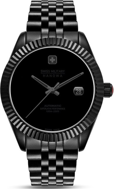 Swiss Military Hanowa Herrenuhr Automatik, Edelstahl, Schwarz, 41 mm - Bild 1