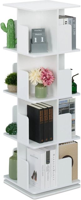 Relaxdays Bücherregal aus Spanplatte und Stahl in Weiß, H 125,5 cm x B 39 cm x T 39 cm - Bild 1