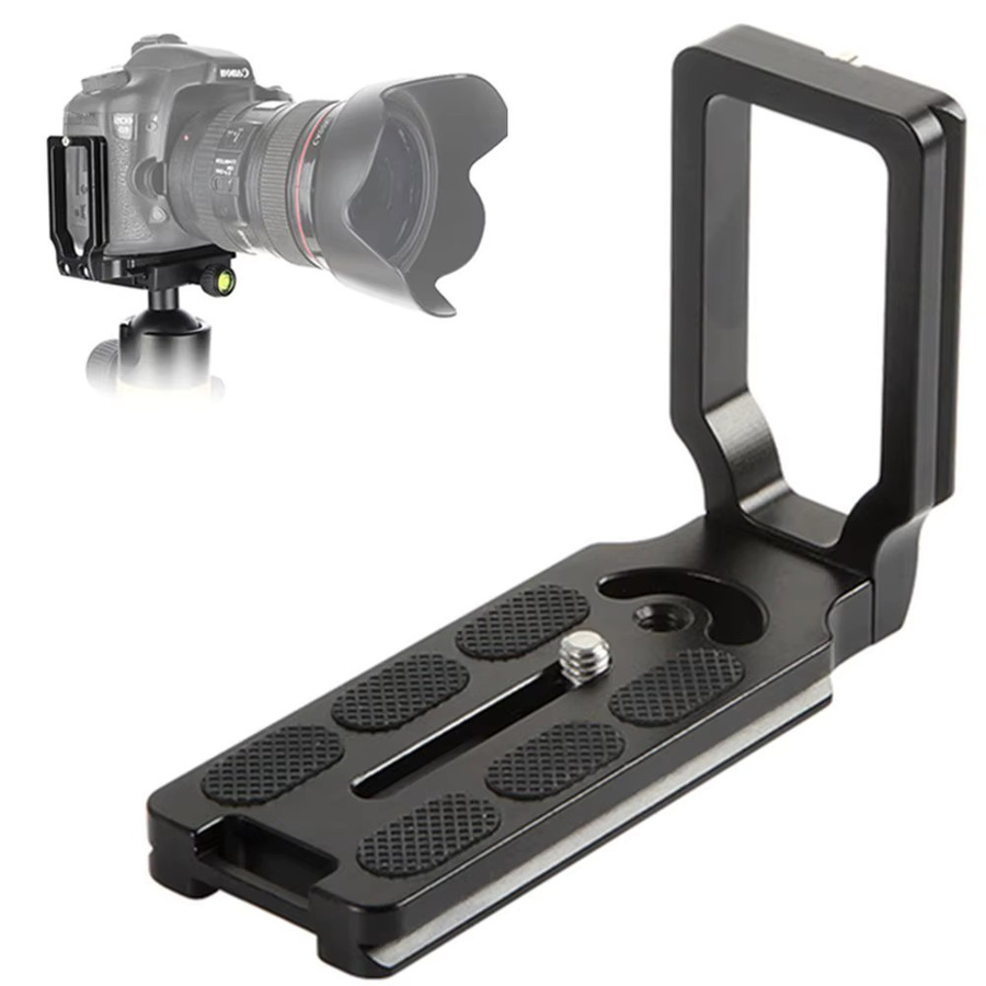 Lousxy Universal Kamera L-Halterung mit Quick Release L-förmiger Platte und 1/4 Zoll Schraube in Schwarz, kompatibel mit Nikon, Canon, Sony und Fuji - Bild 3