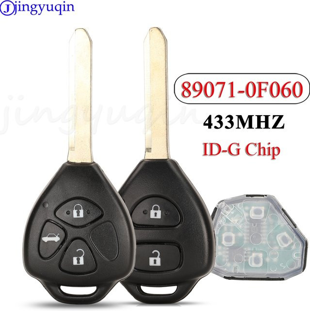 Jingyuqin Auto Fernbedienung Schlüssel für Toyota Corolla Avensis Yaris Verso Auris, 433 MHz ID-G Chip, 2/3 Tasten, Schwarz - Bild 1