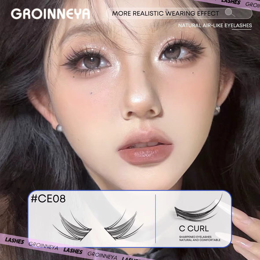 GROINNEYA Wimpern-Cluster, natürlich, Volumen - Bild 4