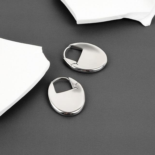 Creolen 925 Silber, Oval, Damen - Bild 1