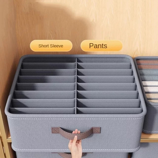 JAH Faltbare Kleiderschrank Organizer Schublade in Grau mit PP Board zur Lagerung von Kleidung und Hosen - Bild 1