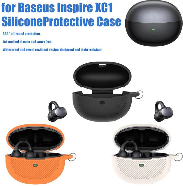 Baseus Inspire XC1 Silikon-Schutzhülle für Ohrhörer in Schwarz mit 360-Grad-Vollschutz - Bild 1