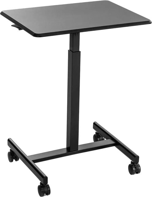 Costway Höhenverstellbarer Steh-Sitz Schreibtisch in Schwarz mit Rollen B/T: 65 x 48 cm - Bild 1