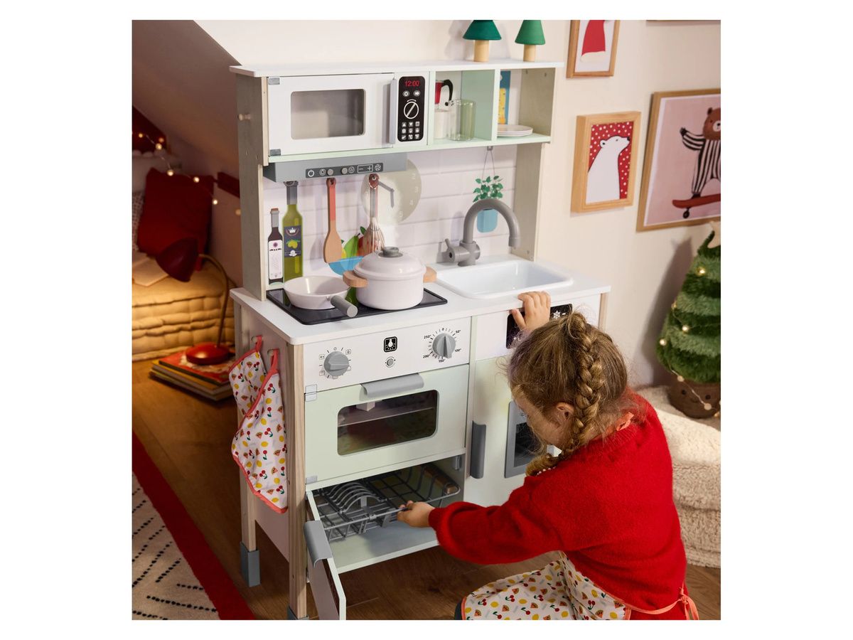 LUPILU Holz-Küche 3-fach höhenverstellbar mit bespielbarer Rückseite - Bild 4