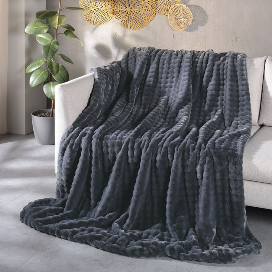 Sympathica Kuscheldecke Fluffy Blanket in Anthrazit Grau, B/T: 150 x 200 cm - Bild 1