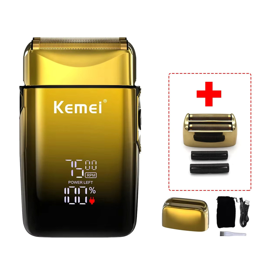 Kemei KM-TX10 Elektrorasierer für Herren, Gold - Bild 6