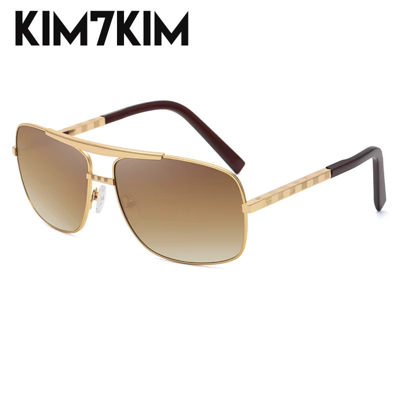 KIM7KIM Sonnenbrille, quadratisch, Vollrand, gold, Unisex - Bild 2
