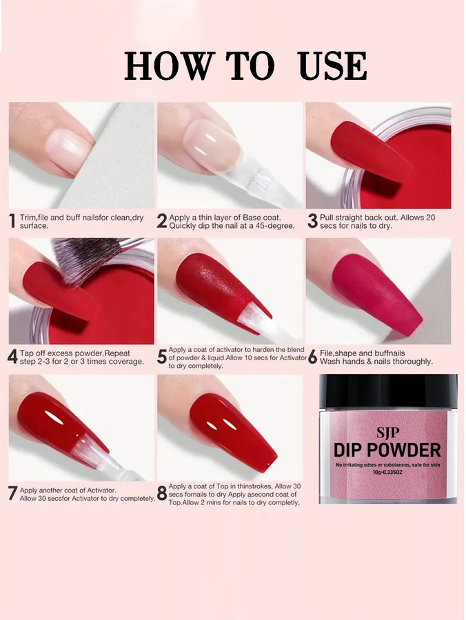 SJP Color Dip Powder Acrylpulver-Set, 5-teilig, Glänzend - Bild 4
