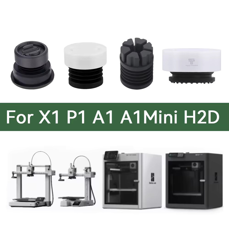 Anti-Vibrations-Füße für Bambu Lab P1S und X1 Carbon, rutschfeste und staubgeschützte Gummi-Pads in Schwarz, passend für H2D A1 und A1 Mini 3D-Drucker - Bild 6