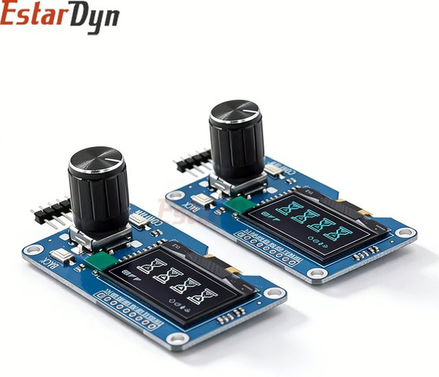 Estardyn 1,3 Zoll OLED-Display mit EC11 Drehgebermodul und IIC Schnittstelle in Weiß/Blau für deine DIY-Menüsteuerung - Bild 1