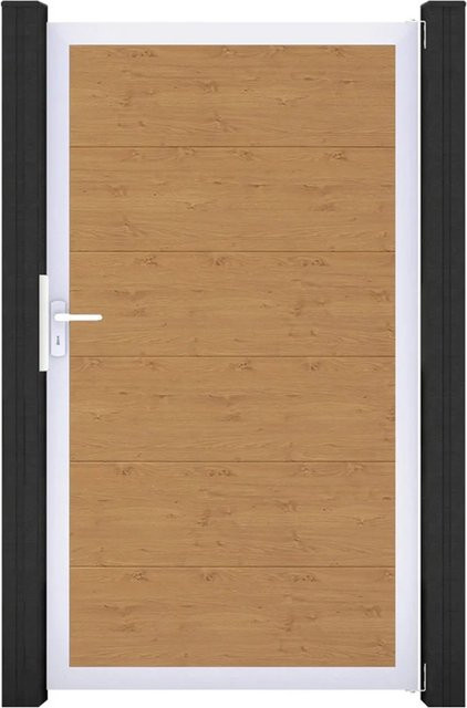 GroJa Steckzaun Tor BasicLine Universal-DIN EV1 in Asteiche Natur, braun - Bild 1
