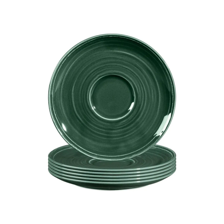 Seltmann Weiden Terra Kombi-Untertassen 6er Set in Grün Durchmesser: 16,1 cm - Bild 2