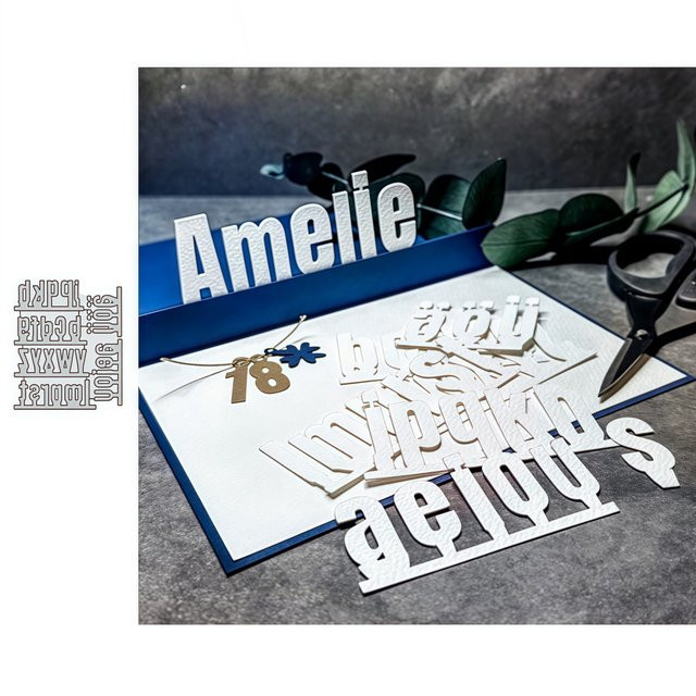 Metall-Buchstaben-Stanzformen für Scrapbooking und Papierhandwerk in Silber - Bild 1