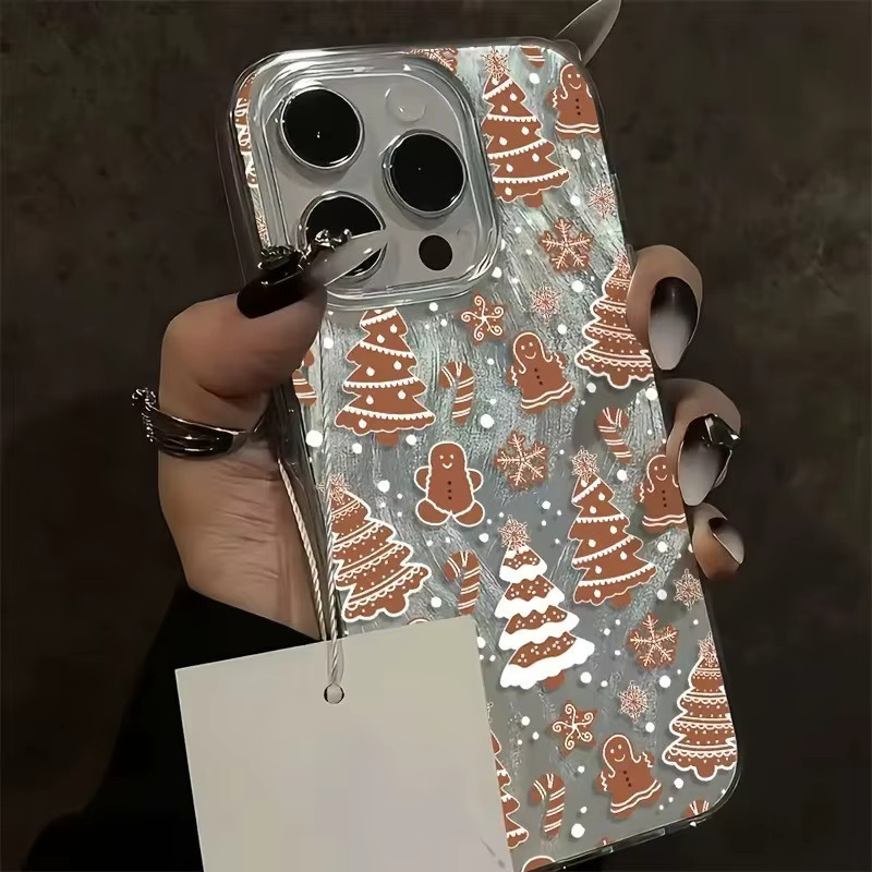 Silberne TPU-Handyhülle mit rotem Weihnachtsbaummuster für iPhone 11 bis iPhone 17 Pro Max und weitere Modelle - Bild 3