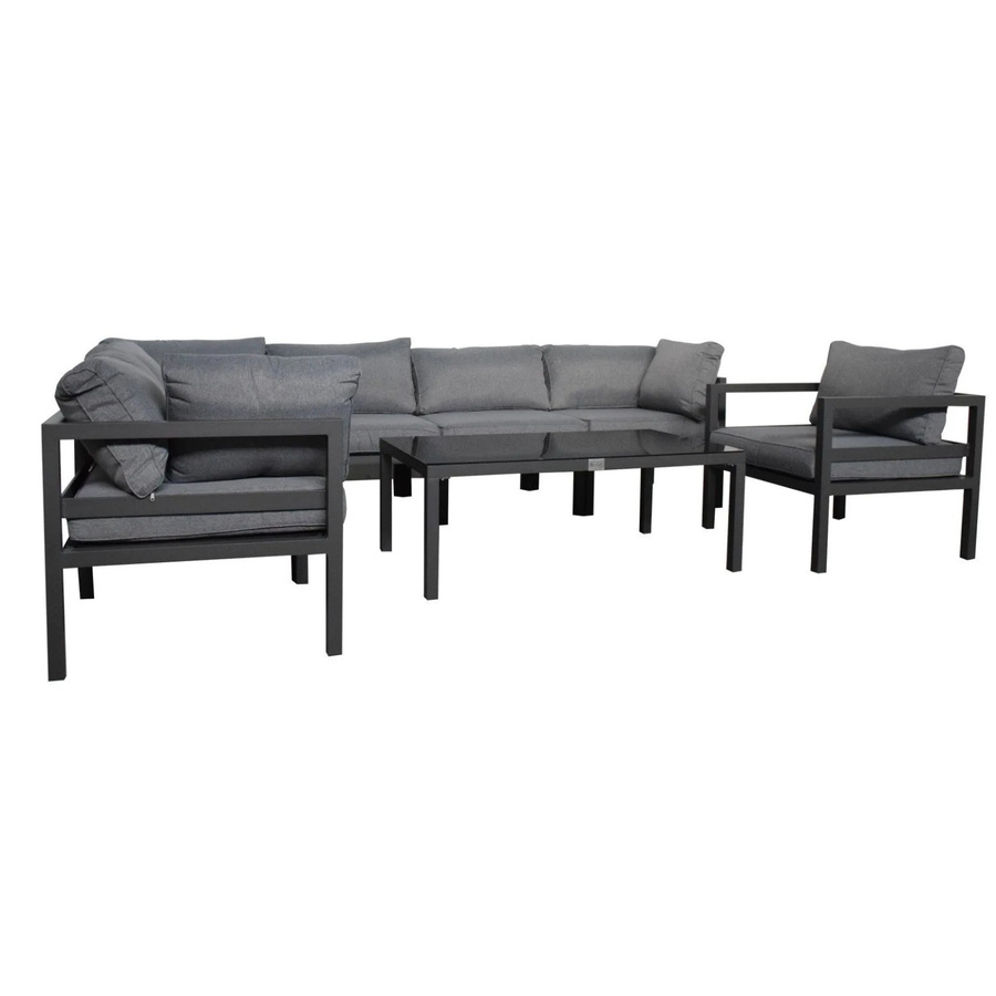Jet-Line Gartenlounge Kreta XXL Ecklounge aus Aluminium in Hellgrau und Anthrazit matt - Bild 2