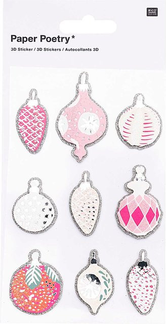 Rico Design Paper Poetry 3D Sticker Baumschmuck in Pastellfarben - Bild 1
