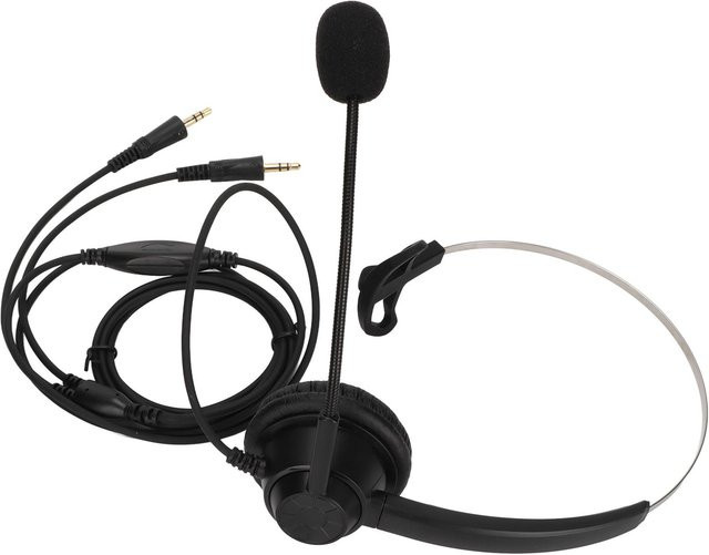 DIYelecs H360PCVA Monaurales Business Headset mit 3,5mm Klinkenanschluss und Lautstärkeregler in Schwarz - Bild 1
