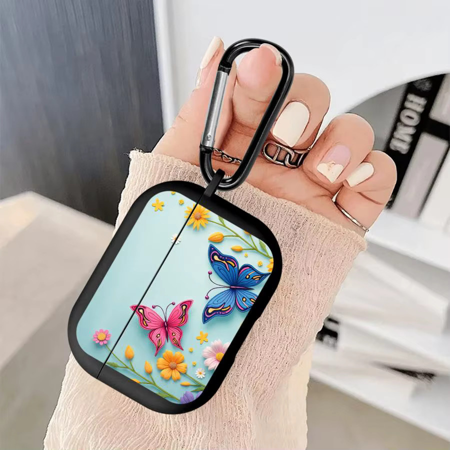 Schmetterlings Design Schutzhülle für Apple AirPods Pro 1, 2 und 3 in Multicolour - Bild 3