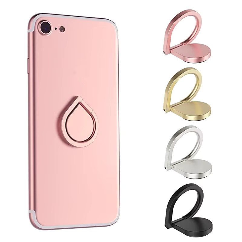 Universeller magnetischer Handy Fingerring mit drehbarer Standfunktion und Aufkleber-Pad für iPhone und andere Smartphones, Silber/Mehrfarbig - Bild 2
