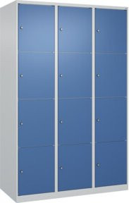 C+P Schließfachschrank Classic PLUS mit 3 Abteilen in Grau und Blau, B/T/H: 120 x 50 x 185 cm - Bild 1