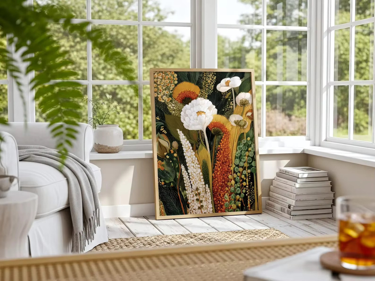 Botanischer Wandkunstdruck SHENCHEN: Abstrakter Zweigposter mit erdigem tropischem Dekor in Mehrfarbig für Küche und Wohnraum - Bild 5