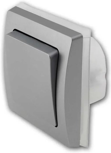 ChiliTec DELPHI Wechsel Schalter IP44 250V 10A in Silber für den Unterputz Einbau - Bild 1
