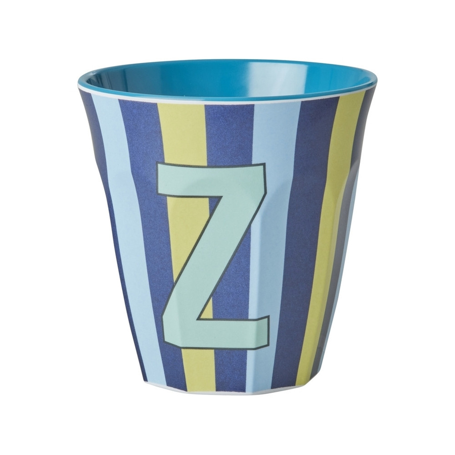 Rice Melamin Becher Buchstabe Z mit Streifen in Blau, 250 ml - Bild 1