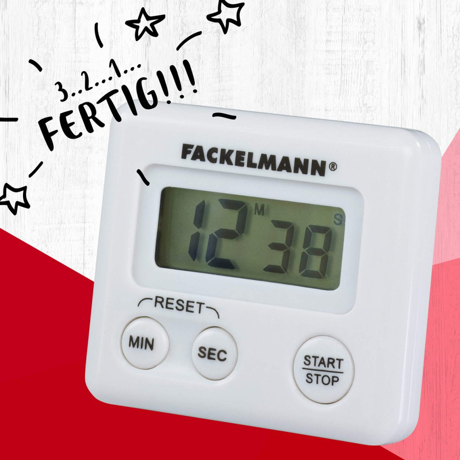 Fackelmann Kurzzeitmesser mit LCD Anzeige in Weiß - Bild 2