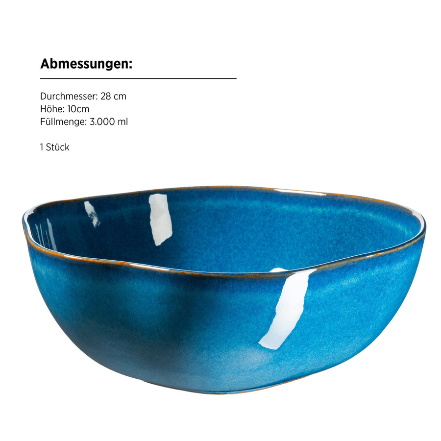 Mäser Schüssel Set Cordelia aus Steinzeug in Blau - Bild 3