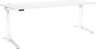 Schäfer Shop Genius ERGOSTYLE S Schreibtisch elektrisch höhenverstellbar mit C-Fuß und Memory Master, weiß/weiß, B: 200 cm, T: 80 cm, H: 71,5-118,2 cm - Bild 1